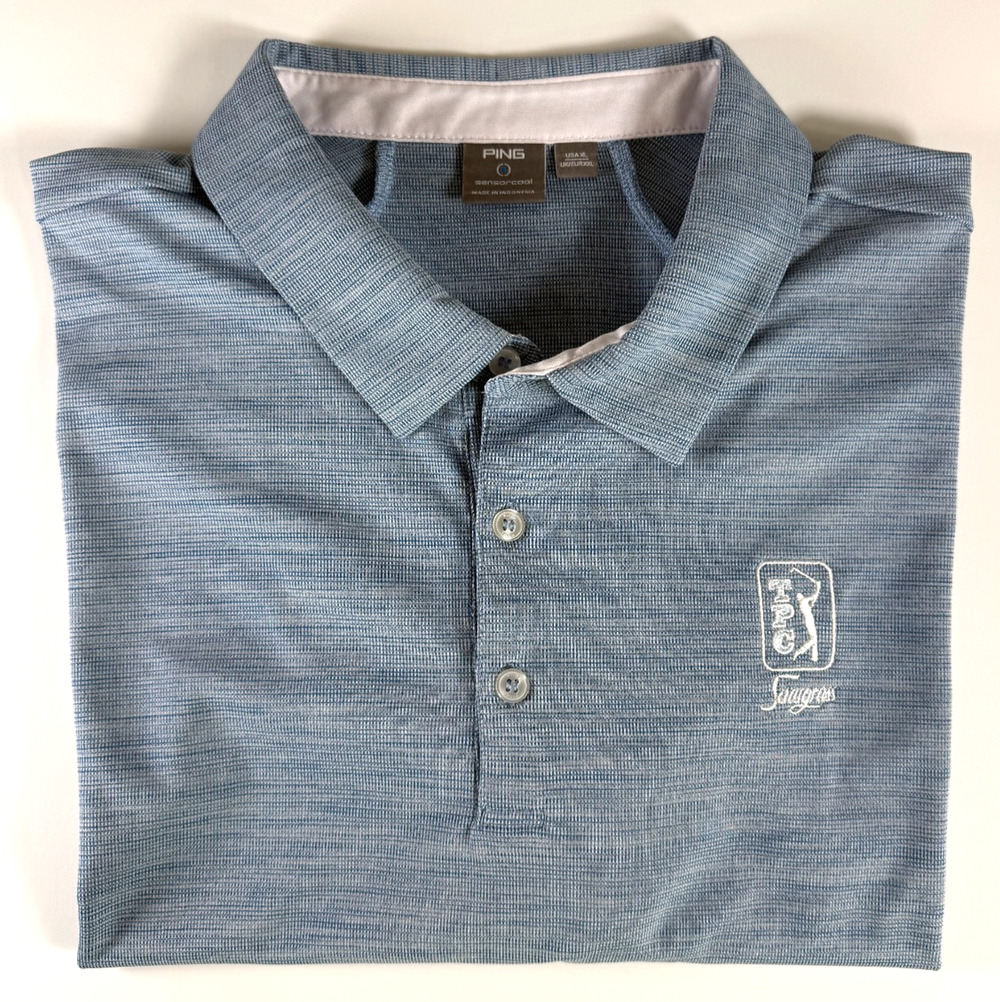 Ping SensorCool Polo Shirt XL Blue TPC Sawgrass Golf Performance Short Sleeve
